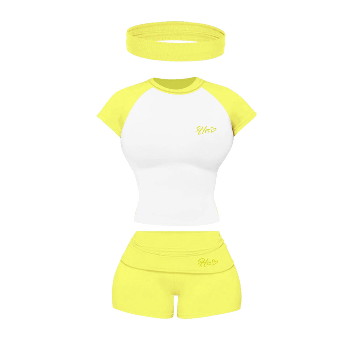 Her Folded 3 pc Shorts Set