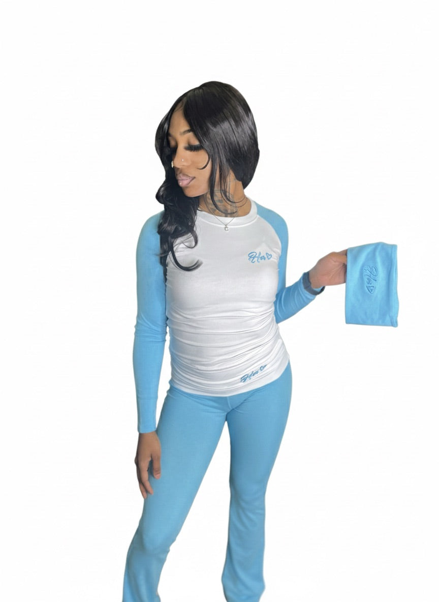Color Block Long Sleeve Yoga 3 pc Set
