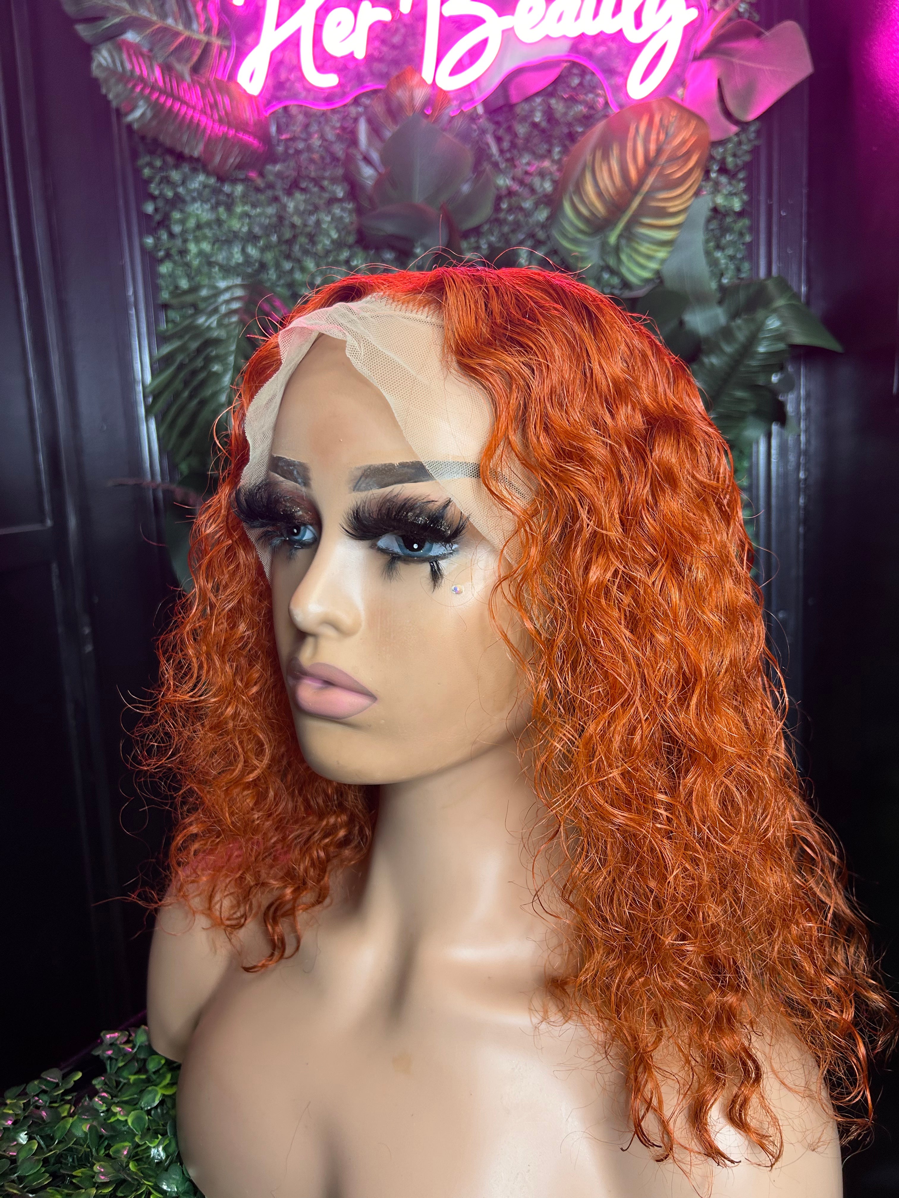 Curly Frontal Color Bob Wigs