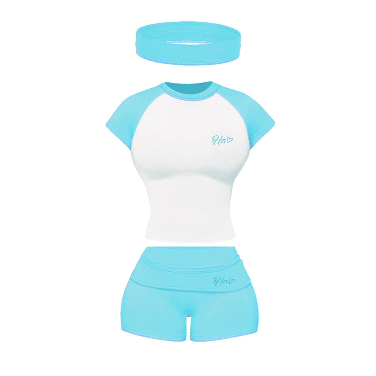 Her Folded 3 pc Shorts Set