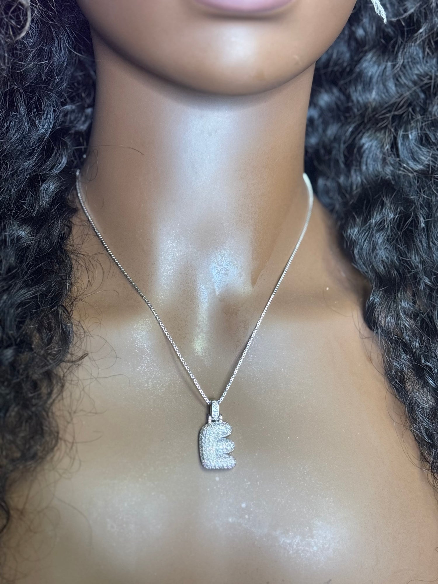 Bubble Iced Initial Necklace