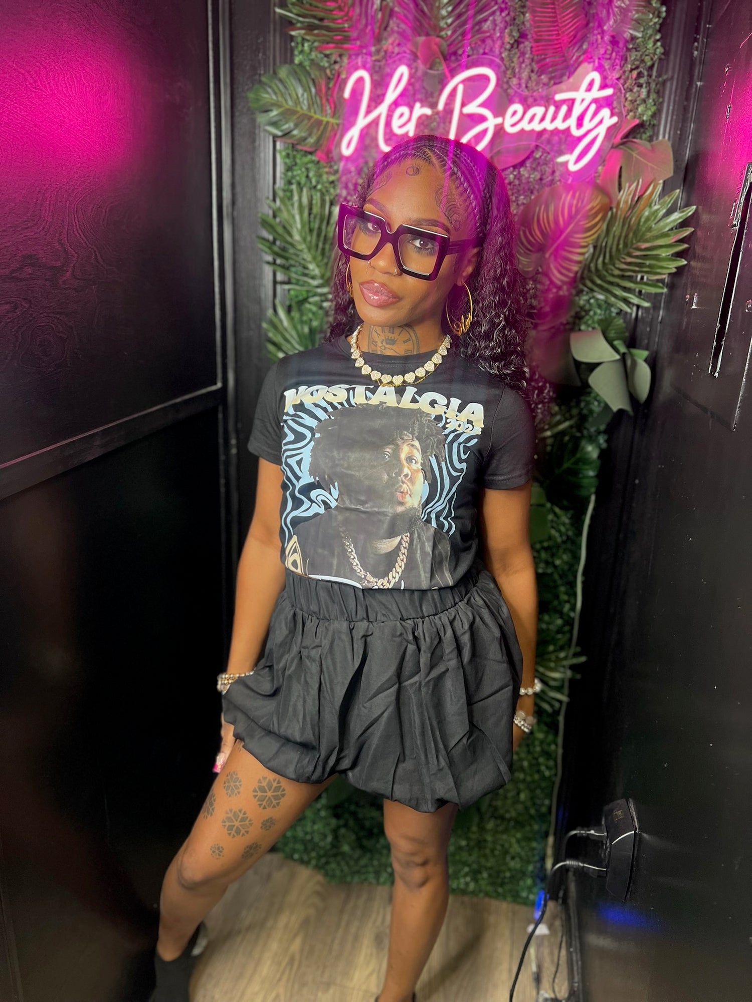 Nostalgia Graphic &amp; Puffy Skirt Combo