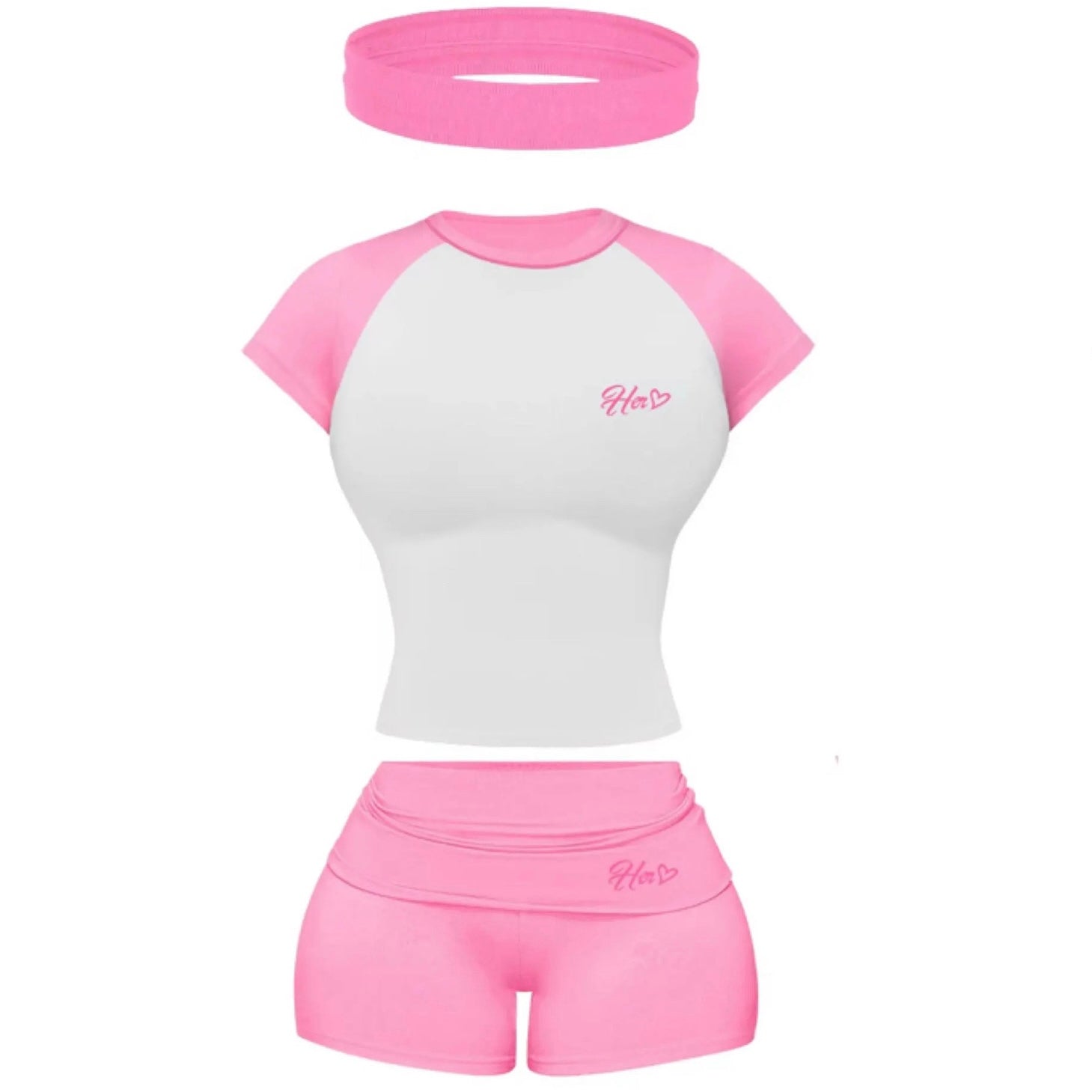 Her Folded 3 pc Shorts Set