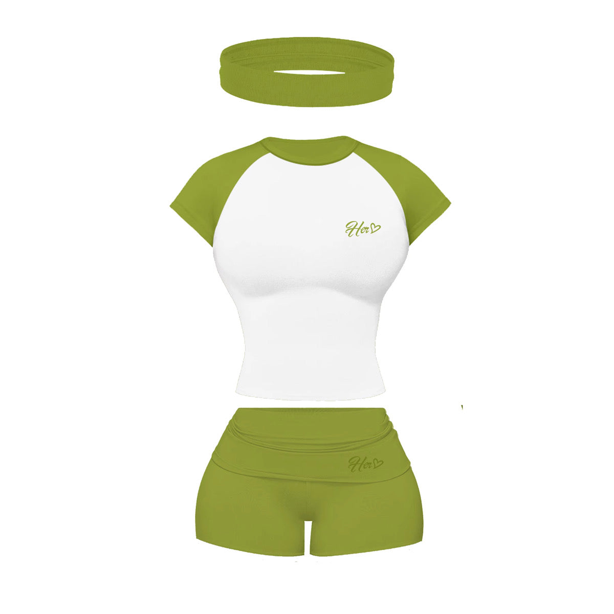 Her Folded 3 pc Shorts Set