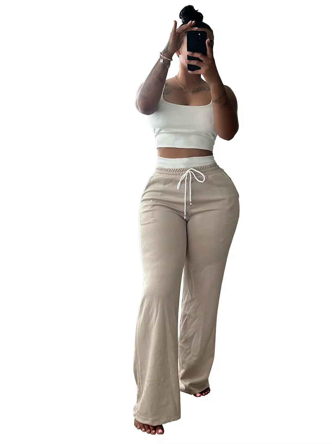 Crop Tank 2 pc Pants Set