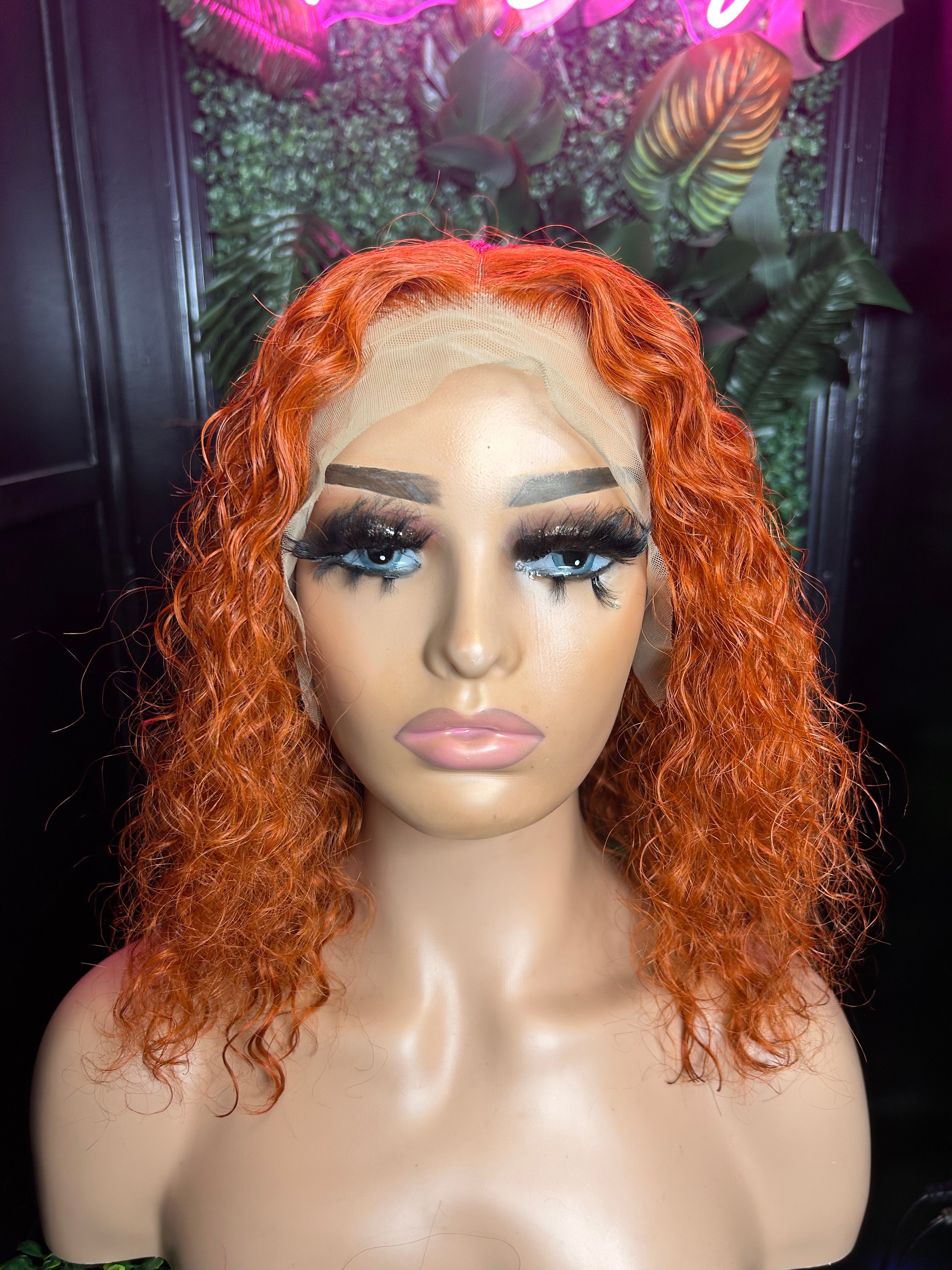 Curly Frontal Color Bob Wigs