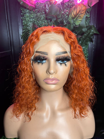 Curly Frontal Color Bob Wigs
